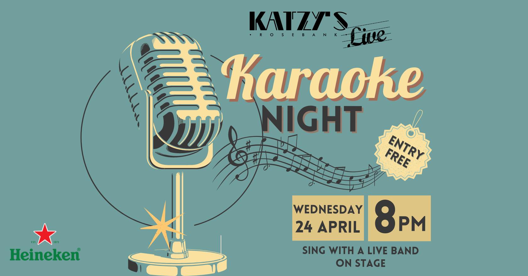 Karaoke at katzy's Live 24th April 2024