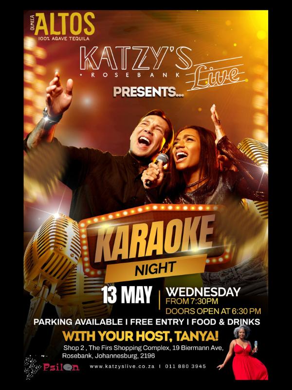 Karaoke 13 May at Katzy's Live