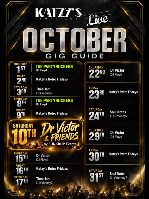 Katzy's Gig Guide October 2026